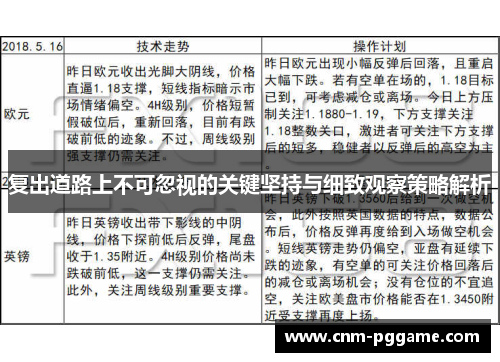 复出道路上不可忽视的关键坚持与细致观察策略解析